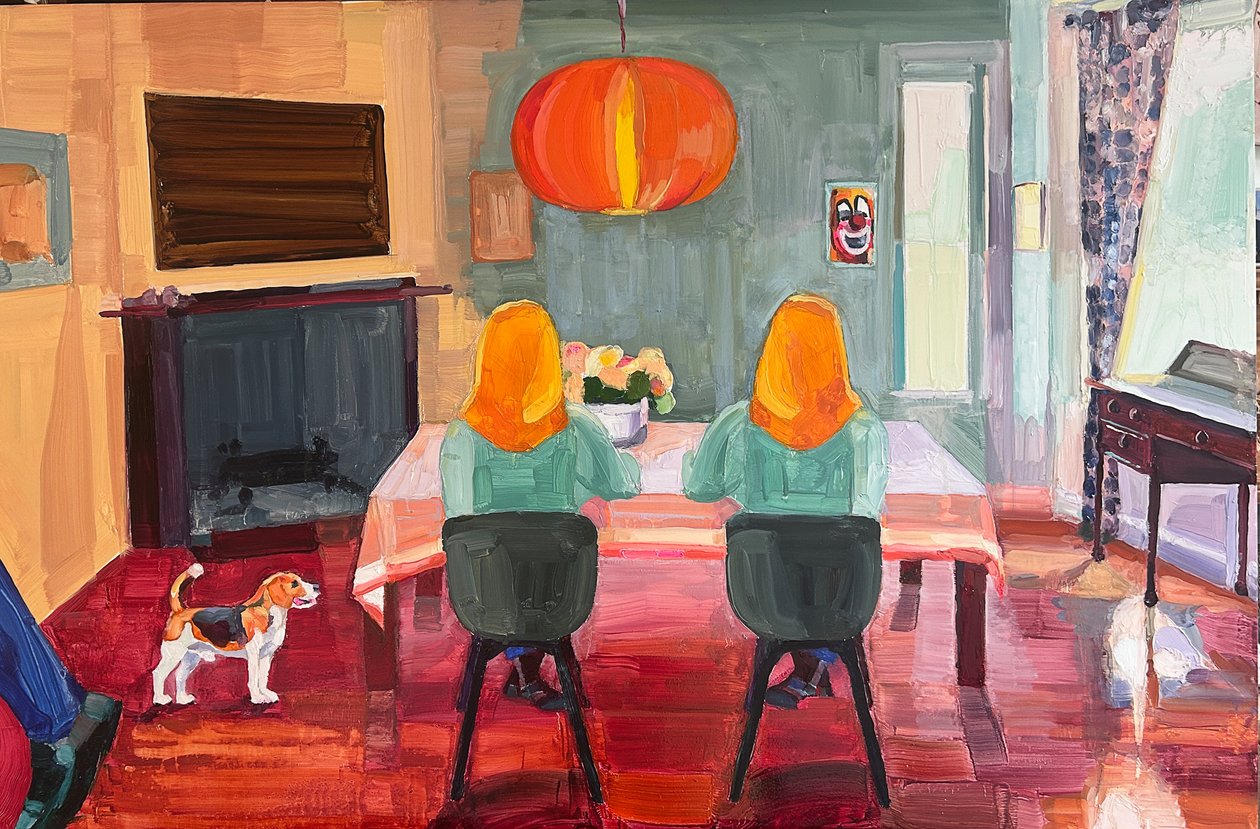23 perimeter drive, 2025, panel üzerine yağlıboya by Barbara Hoogeweegen