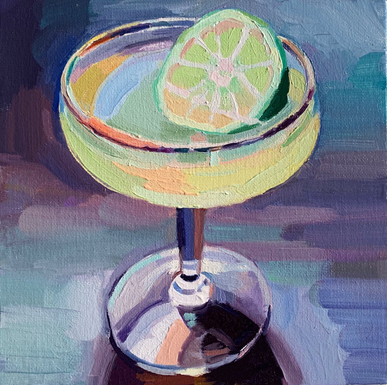 Kokteyl 5, 2019 (gemide yağ) by Barbara Hoogeweegen