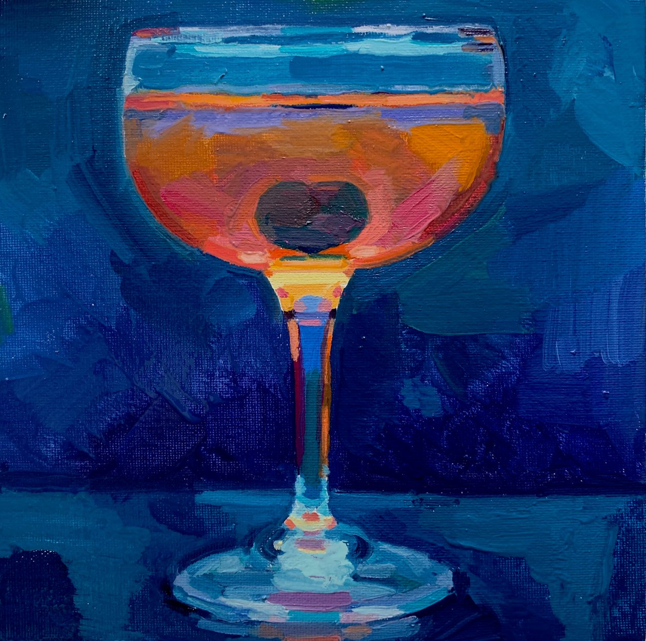 kokteyl 6, 2019 (gemide yağ) by Barbara Hoogeweegen