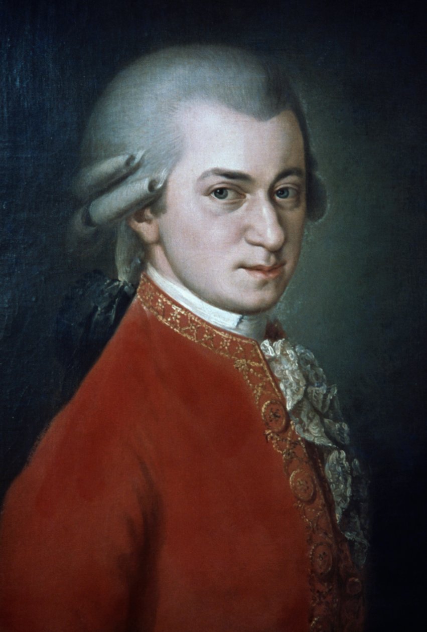 Wolfgang Amadeus Mozart (1756-1791), Avusturyalı besteci, Barbara Krafft tarafından ölümünden sonra portre by Barbara Krafft