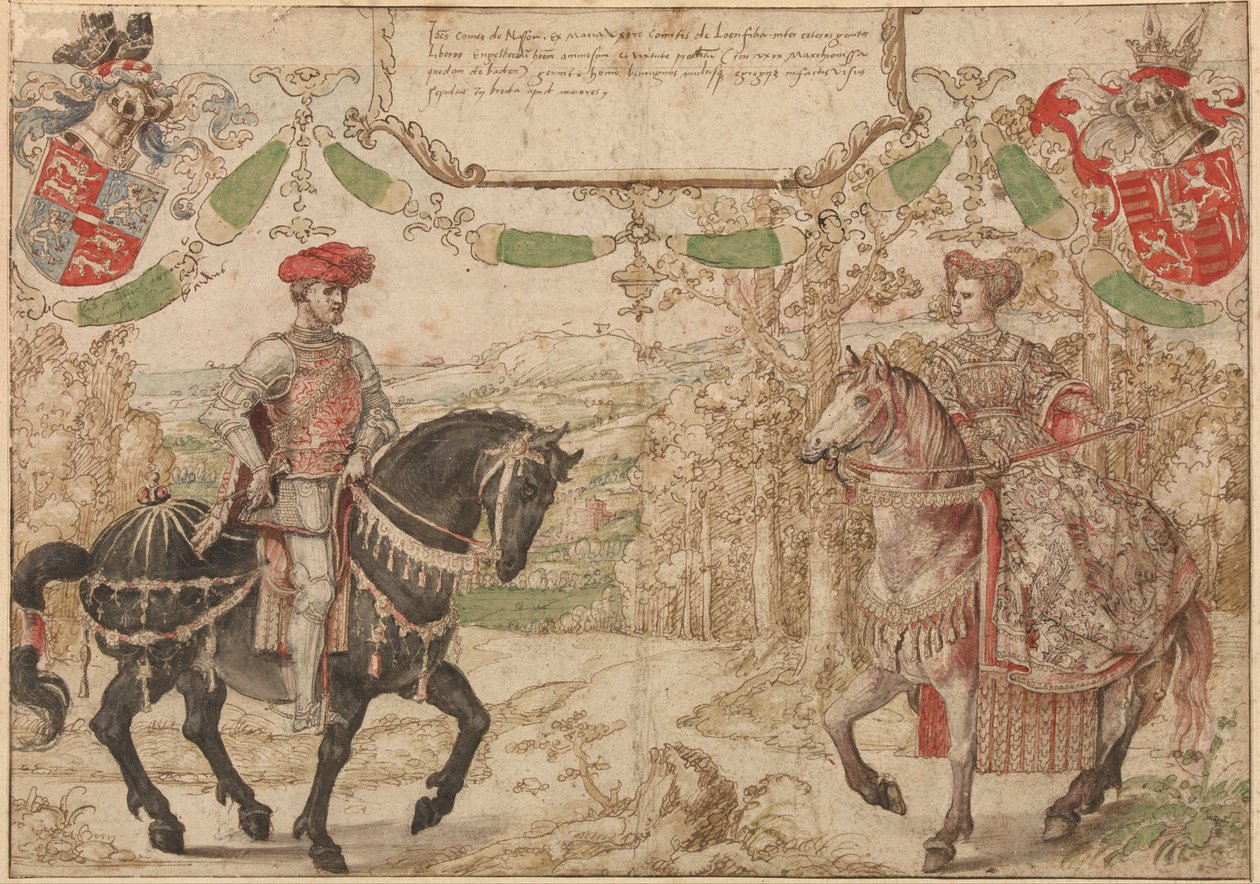 Johan IV van Nassau ve Karısı Maria van Loon-Heinsberg by Barend van Orleay