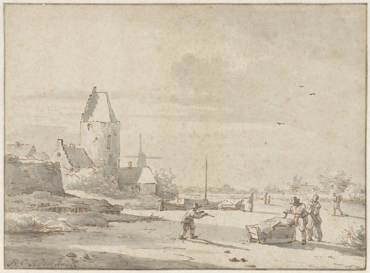 kış manzarası by Barend Cornelis Koekkoek (attributed to)