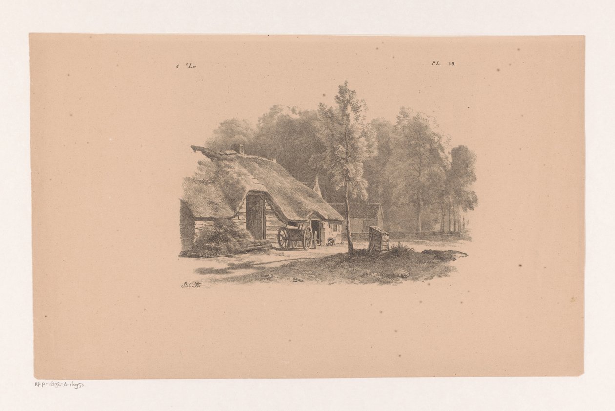 Sepeti ile çiftlik evi Peyzaj çalışmaları altıncı taksit (dizi adı) by Barend Cornelis Koekkoek