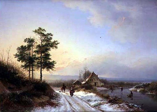 Kış Manzarası (tuval üzerine yağlı boya) by Barend Cornelis Koekkoek