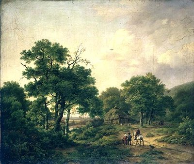 Figürlü Ağaçlık Peyzaj (tuval üzerine yağlı boya) by Barend Cornelis Koekkoek