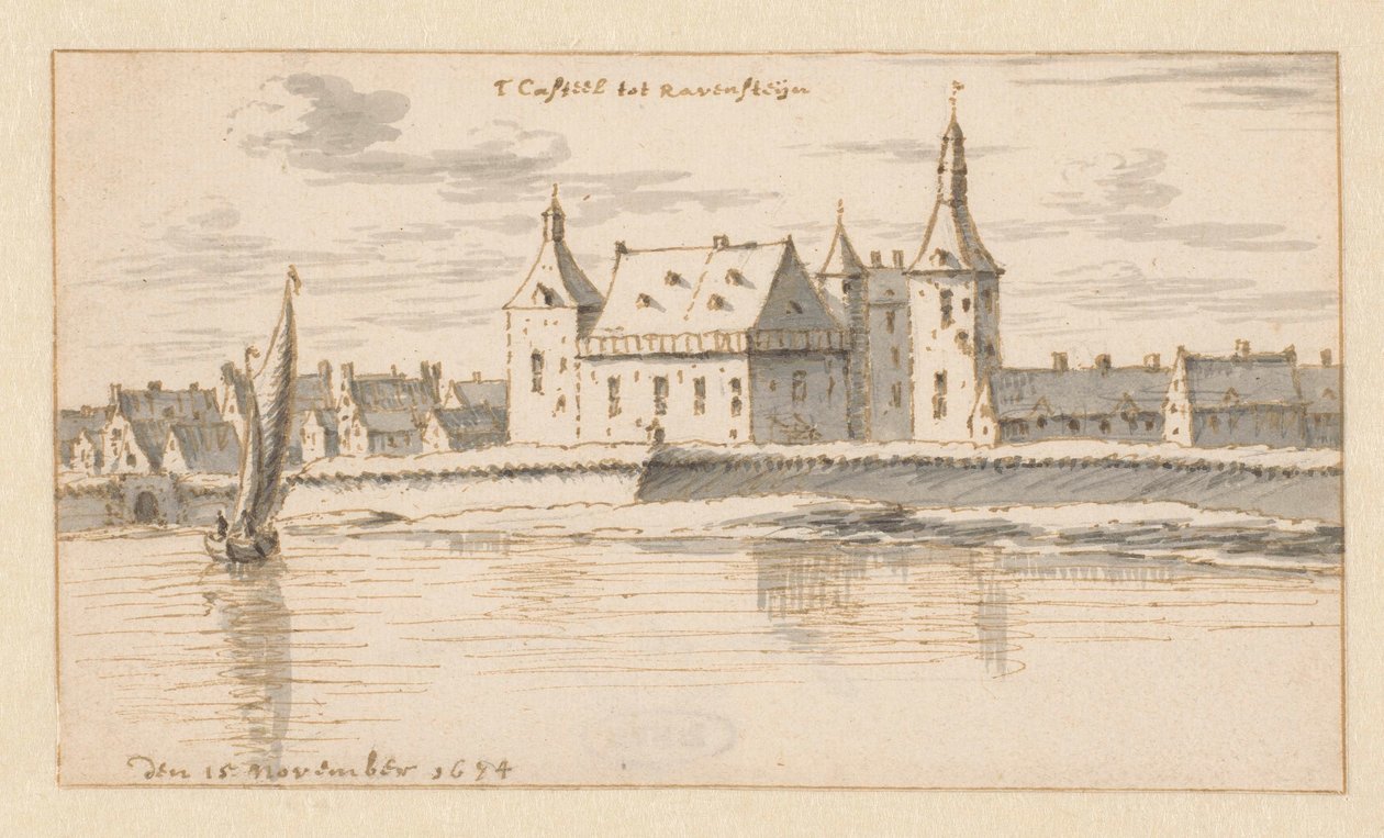Kuzey Brabant, Ravenstein Kalesi'nin görünümü by Barend Klotz (attributed to)