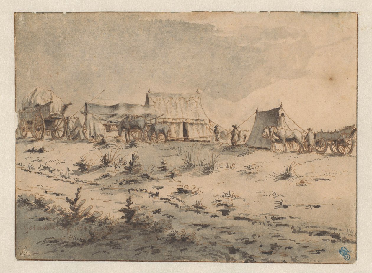 Bir Ordu Üssünde Görüntüle by Barend Klotz (attributed to)