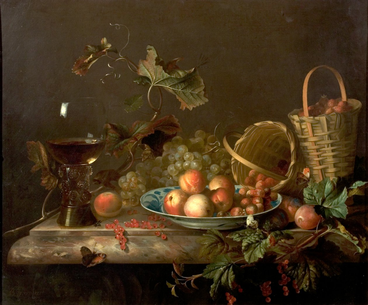 Şarap Kadehli Meyve Parçası, 1692 by Barend or Bernardus van der Meer