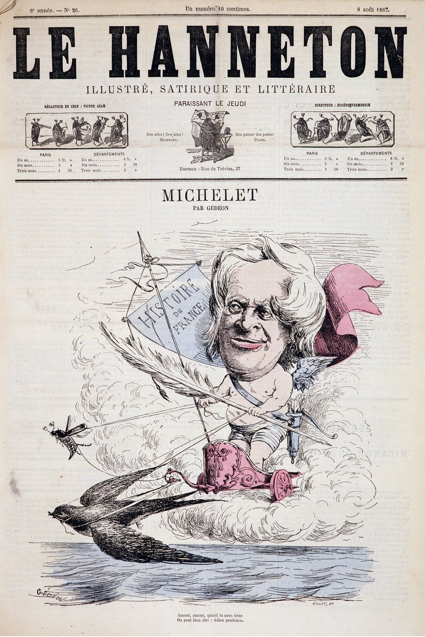 Çizgi Film Jules Michelet - Gedeon tarafından "" Le Hanneton "" 08/08/1867 by Baril Gedeon