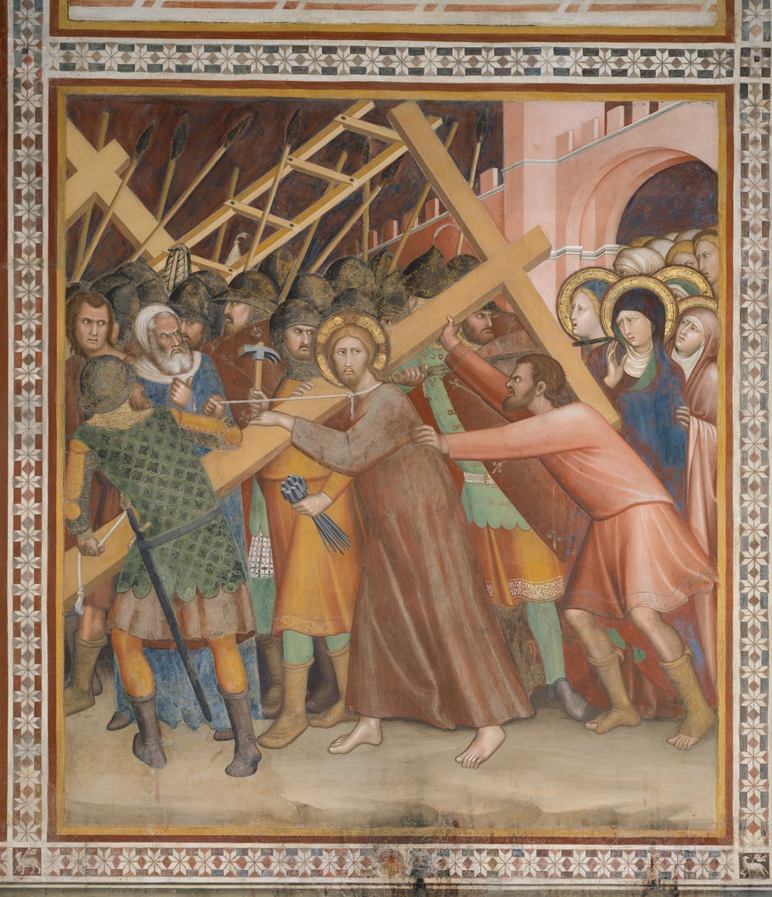 Yeni Ahit'ten Sahne: Haçın taşınması (fresk) by Barna da Siena