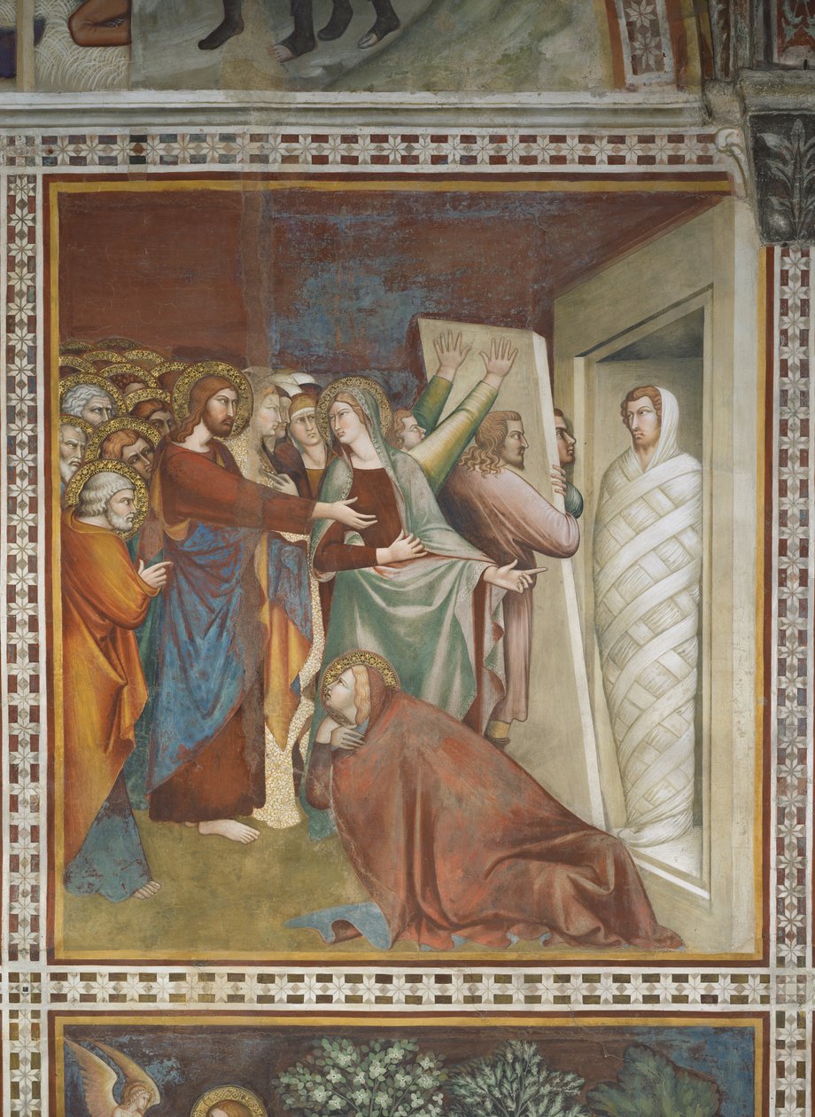 Yeni Ahit'ten Sahne: Lazarus'un Dirilişi (fresk) by Barna da Siena