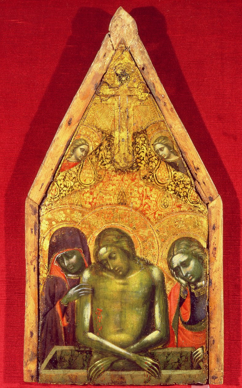 Uygulanan tekstil ile panel üzerinde Pieta tempera by Barnaba da Modena