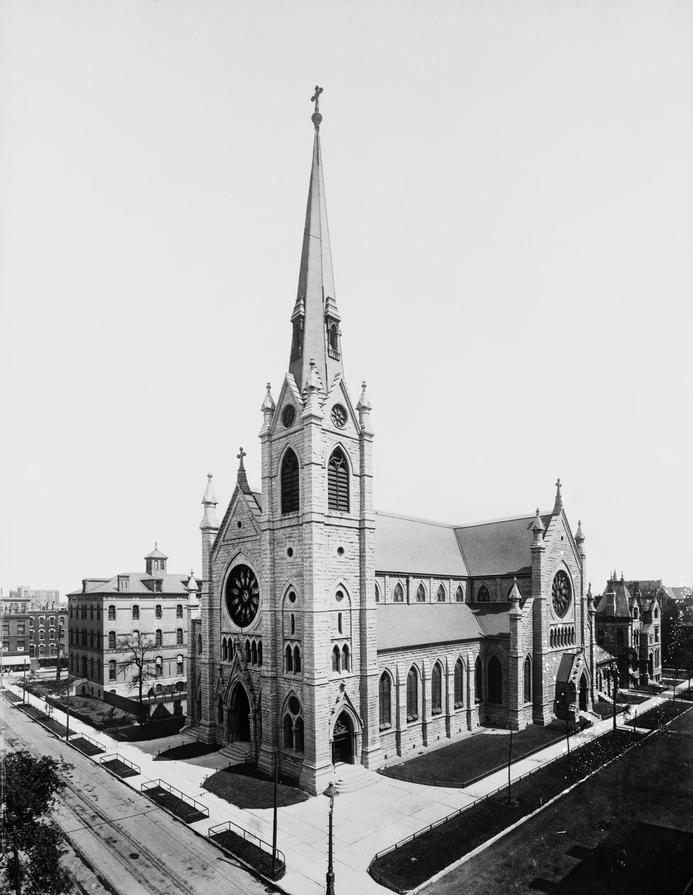 Holy Name Katedrali, Chicago, Illinois, ABD, 1895 dolayları (s/b fotoğraf) by Barnes and Crosby