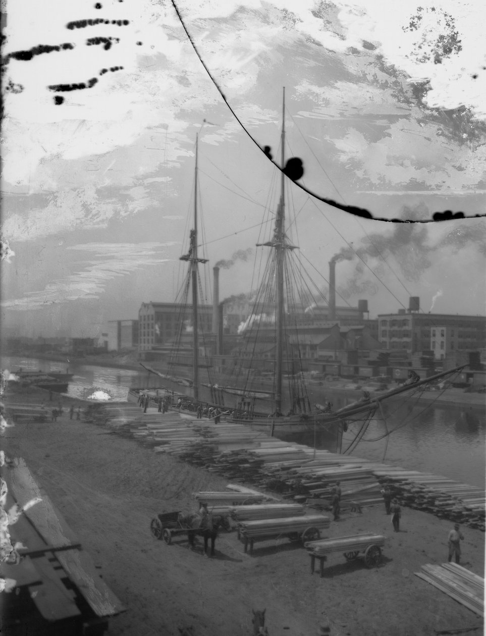 Chicago Nehri üzerinde kereste yelkenlisi, Chicago, Illinois, ABD by Barnes and Crosby