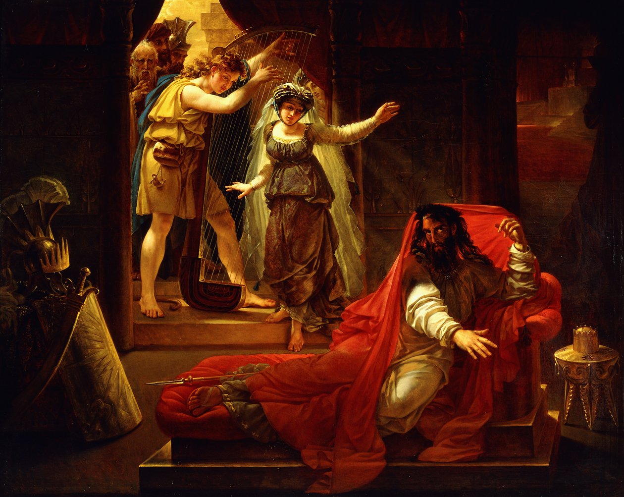 David Kral Saul için Arp Çalıyor, by Baron Antoine Jean Gros