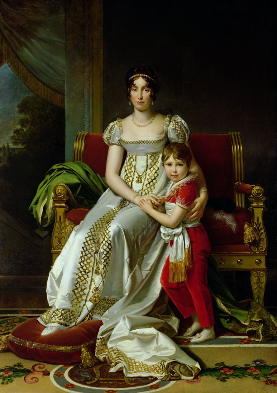 Hortense de Beauharnais (1783-1837) Hollanda Kraliçesi ve Oğlu Napolyon Charles Bonaparte (1802-07) 1806 by Baron François Pascal Simon Gérard