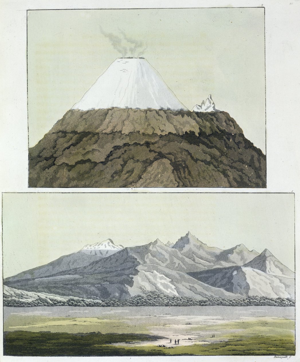 Cotopaxi Zirvesi (üstte) ve Cotopaxi
