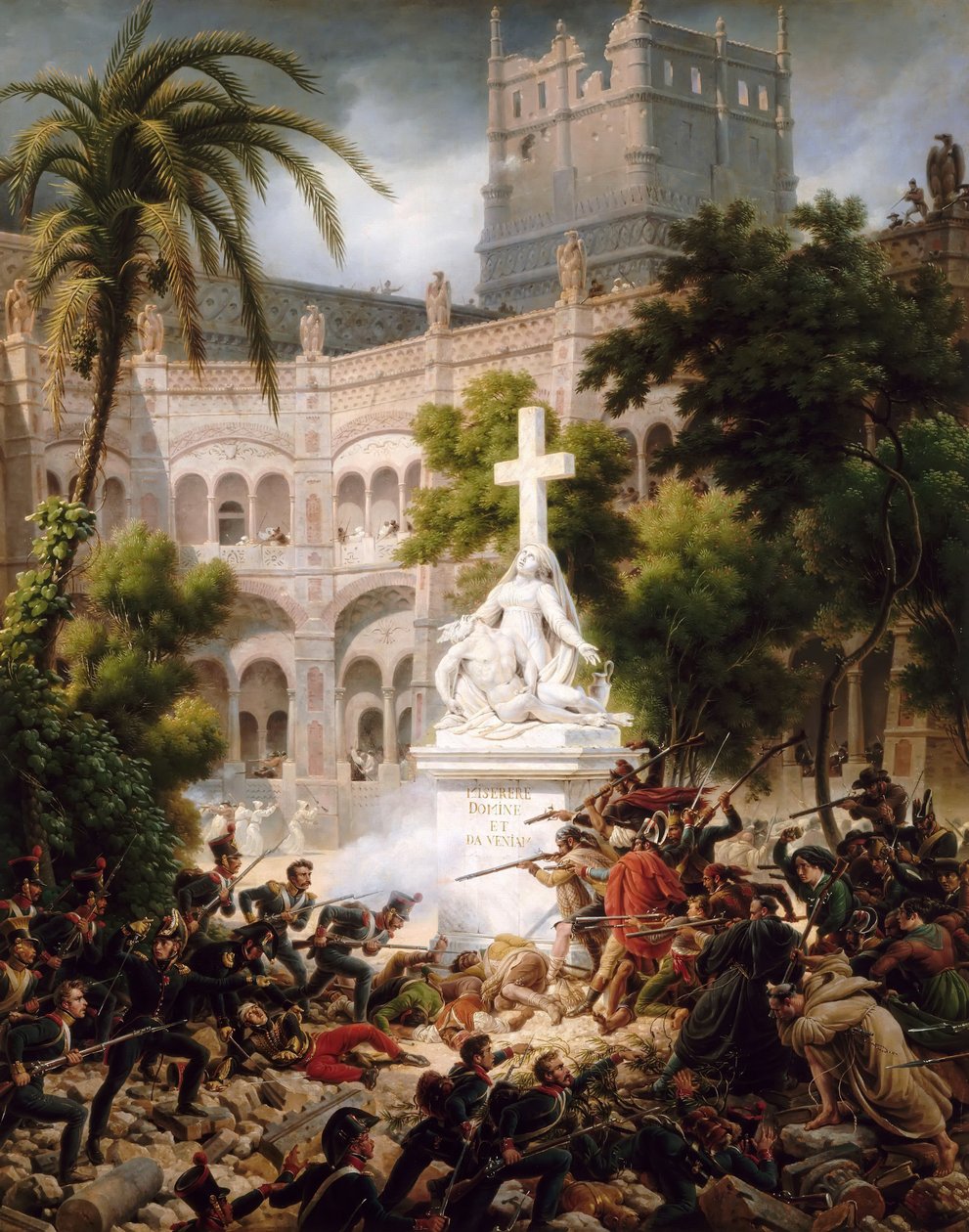 Santa Engracia manastırına saldırı, 8 Şubat 1809 by Baron Lejeune Louis François