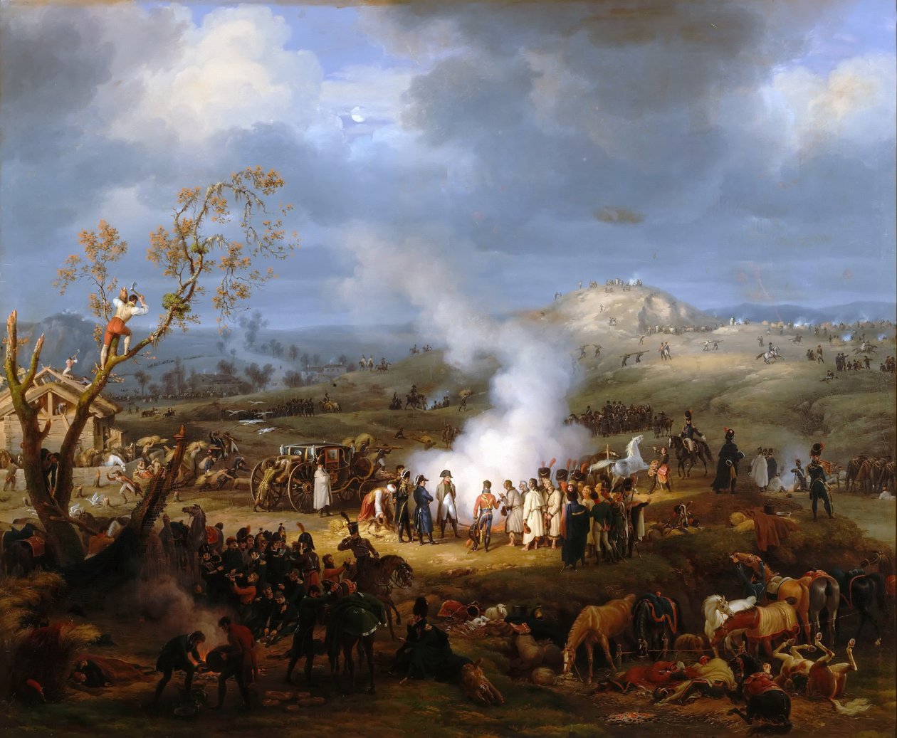 Austerlitz arifesinde Napolyon kampı, 1 Aralık 1805 by Baron Lejeune Louis François