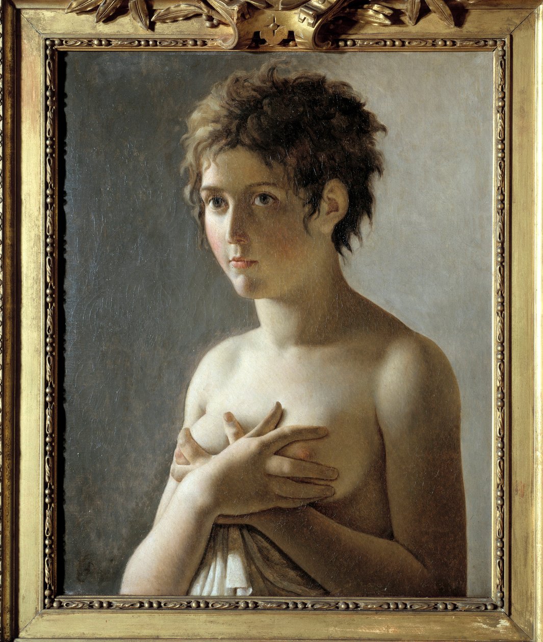 Büstteki bir kızın portresi - Tablo Pierre Narcisse (Pierre-Narcisse) Guerin (1774-1833) by Baron Pierre Narcisse Guerin