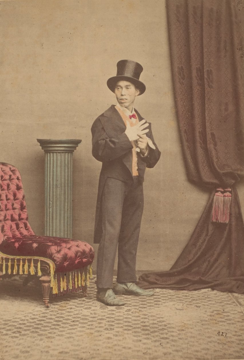 [Batı Giysili Bir Japon Adamın Stüdyo Portresi], 1880