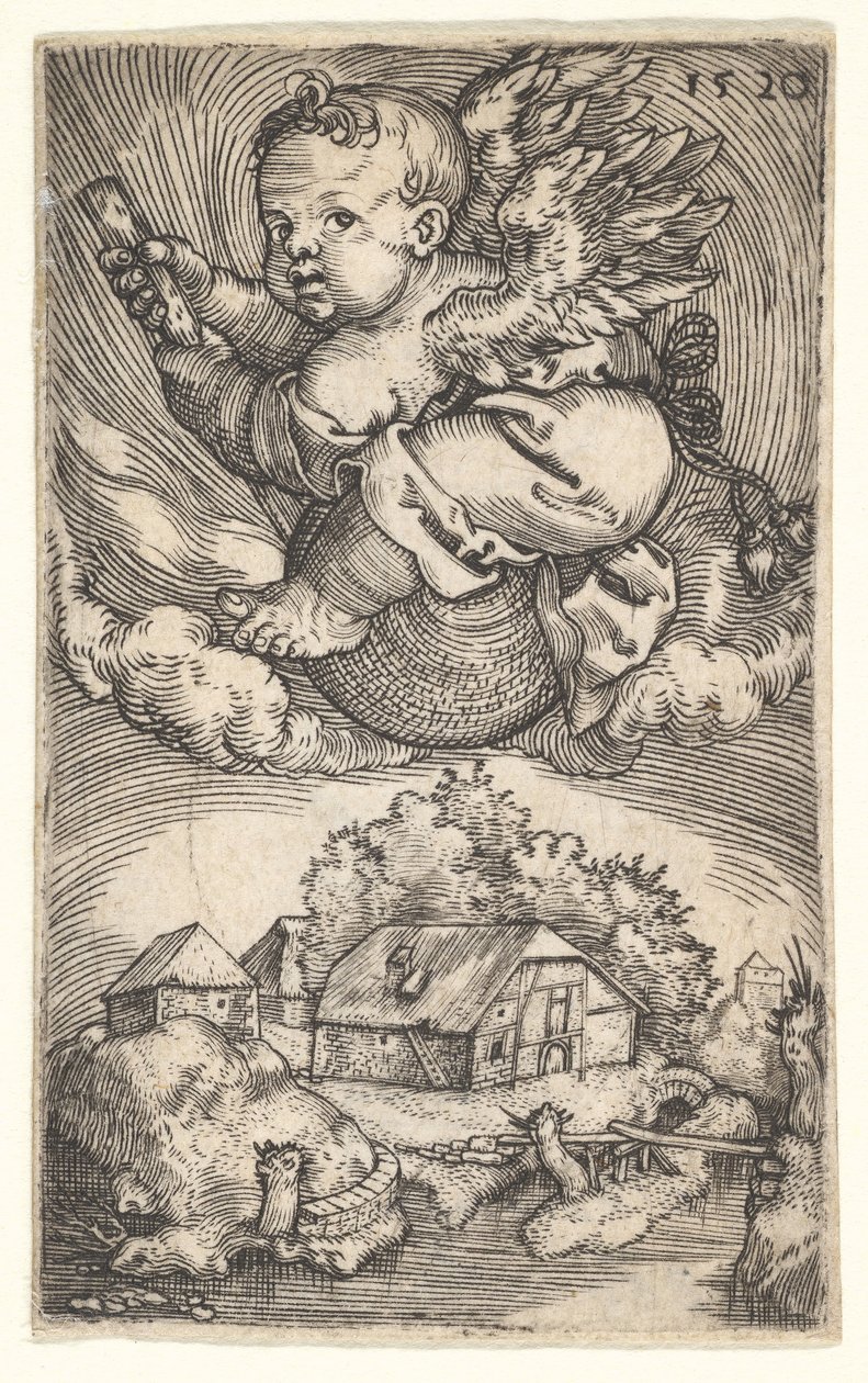 Havada Yüzen Bir Kürede Dahi, 17. yüzyılın ortalarında. by Barthel Beham