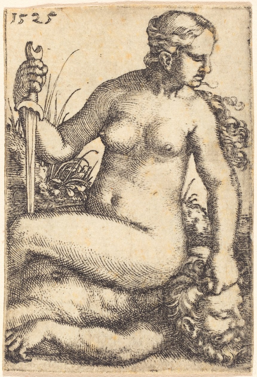 Judith, Holofernes'in Vücudunda Oturuyor by Barthel Beham