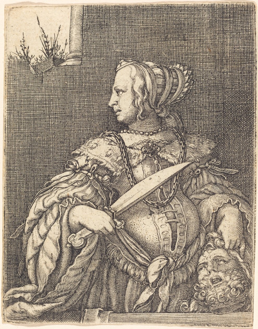 Holofernes Başkanı ile Judith by Barthel Beham