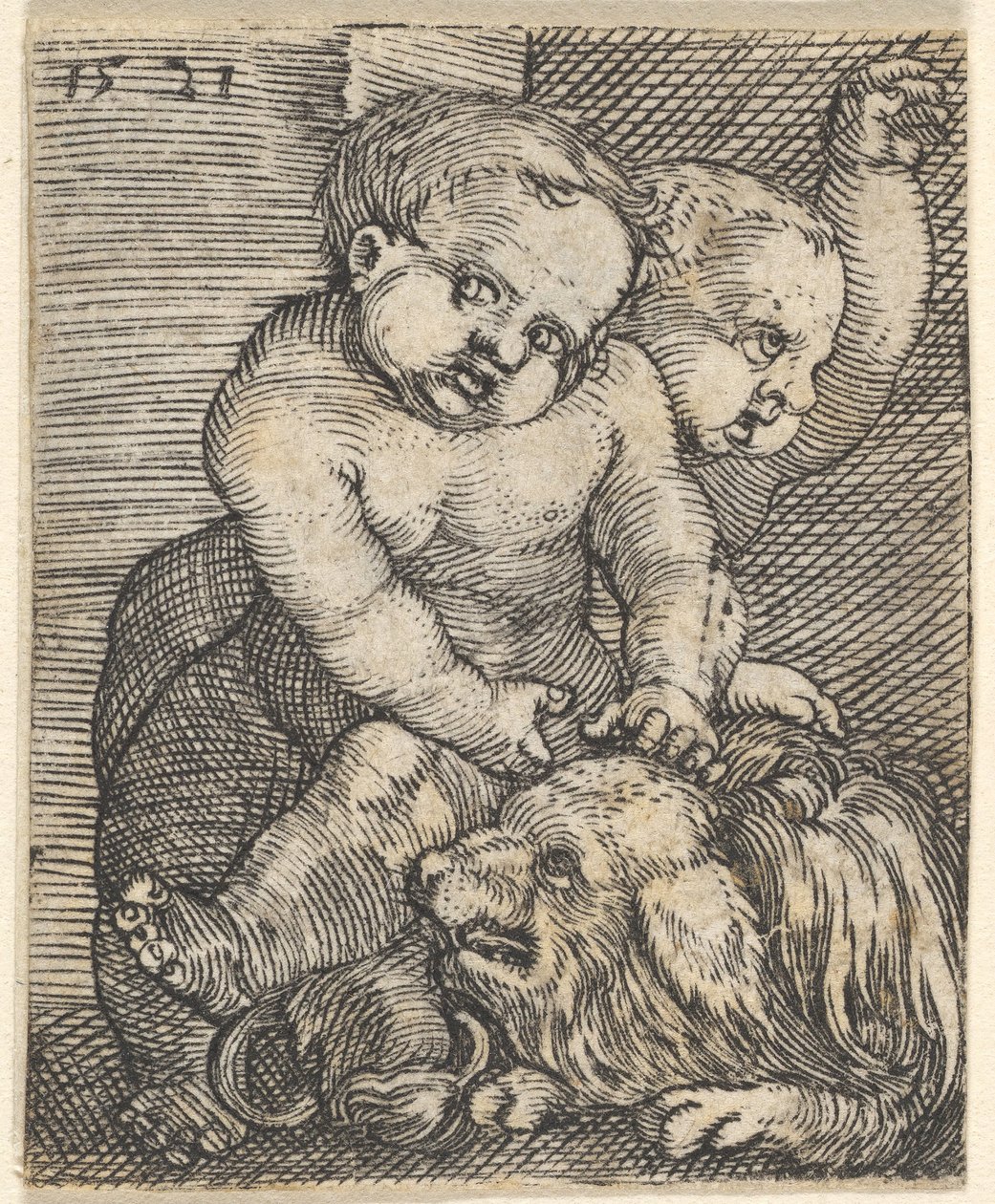 Köpekle Oynayan İki Erkek, 16. yüzyılın ortalarında. by Barthel Beham