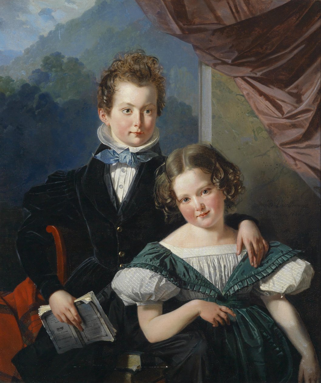 Porträt zweier Kinder der Familie de Thier (laut Überlieferung) by Barthélemy Vieillevoye