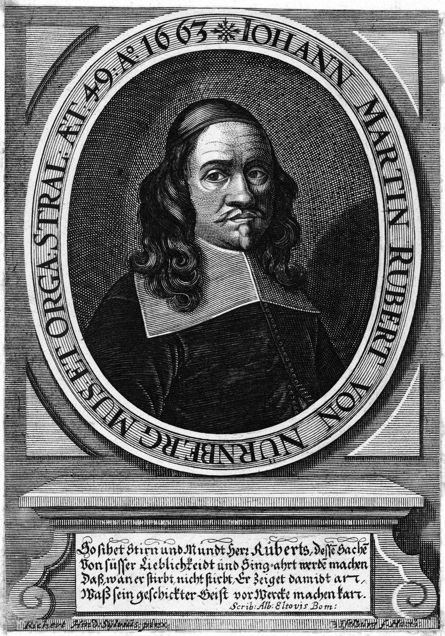 orgcu ve besteci Johann Martin Rubert (yaklaşık 1614-1677) by Bartholomé Iselburg