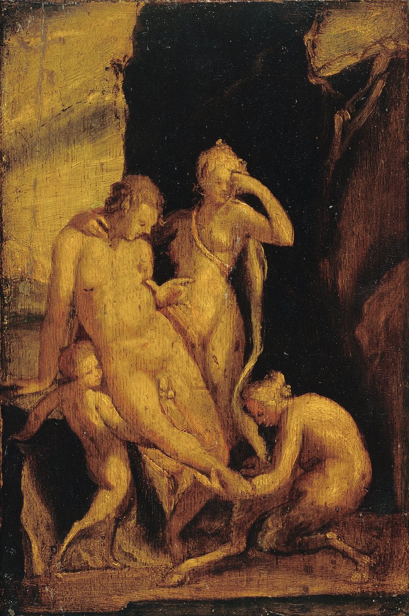 Yaralı Ayaklı Faun by Bartholomaeus Spranger