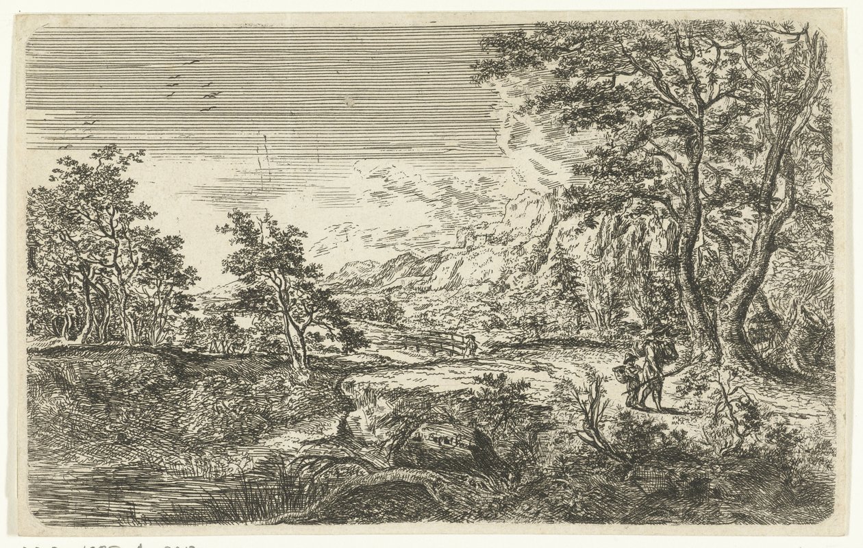 Adam ve çocuk ile manzara by Bartholomäus Ignaz Weiss (attributed to)