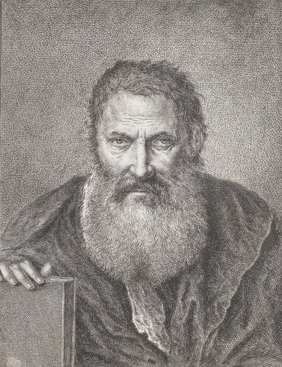 Bir kitap tutan sakallı bir adamın portresi, ca. 1750-1815. by Bartholomaeus Ignaz Weiss