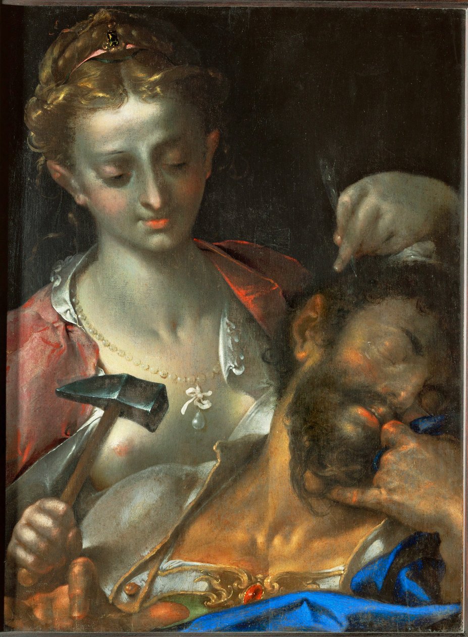 Yael Kenan ordusunun komutanını şakağına bir çadır kazığı saplayarak öldürür. by Bartholomaeus Spranger