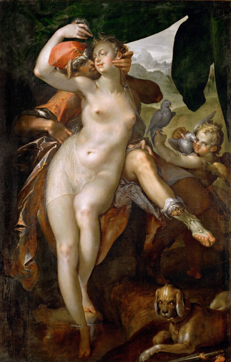 Venüs ve Adonis, yaklaşık 1595-1597 by Bartholomaeus Spranger