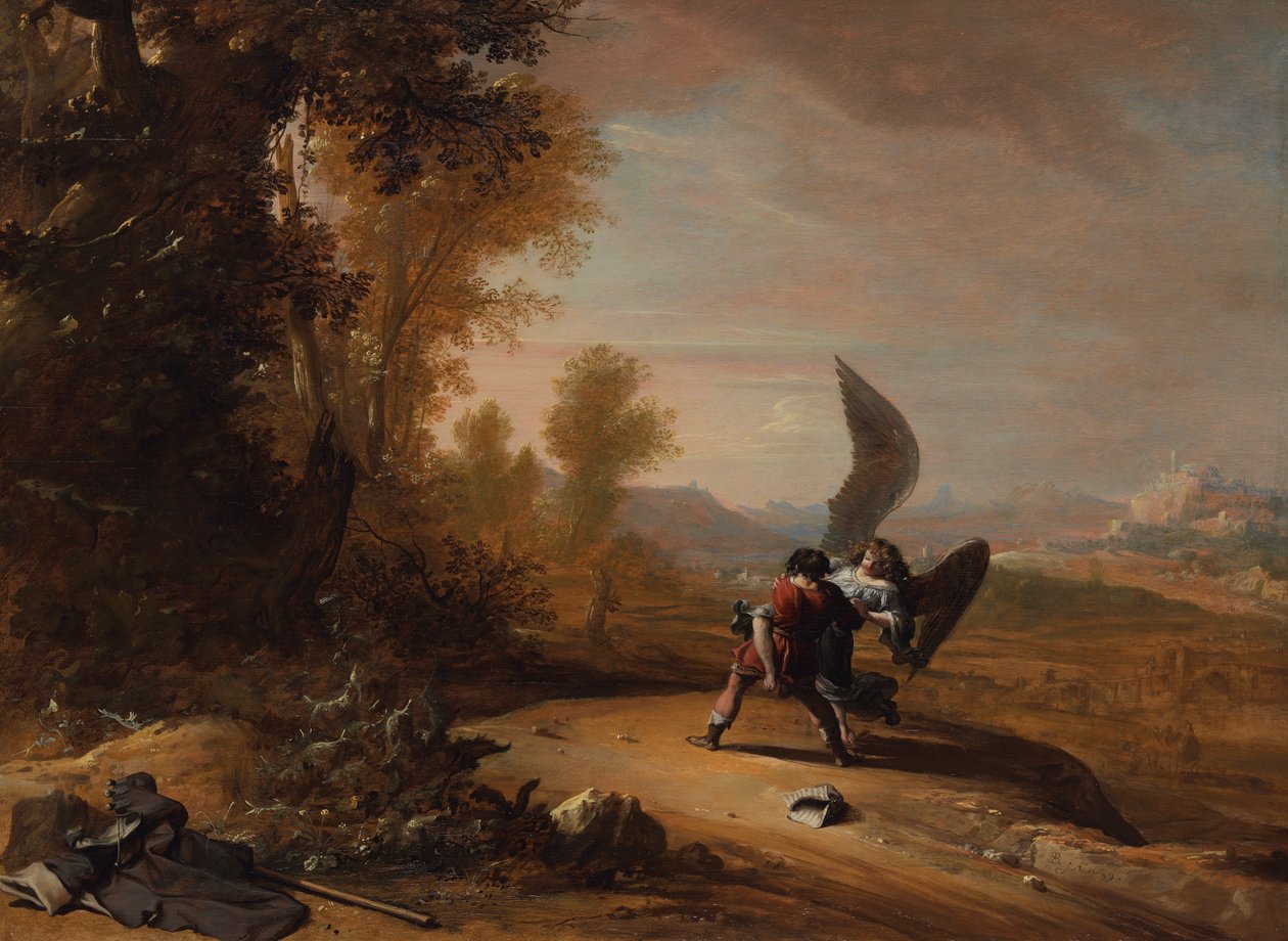 Yakup melekle güreşir by Bartholomeus Breenbergh