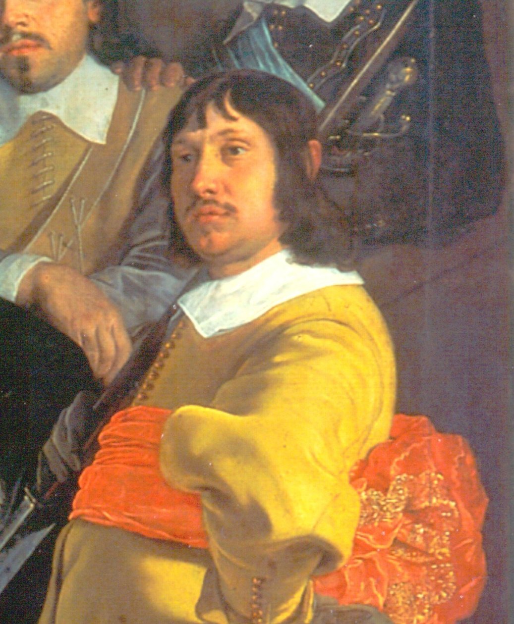 The celebration of the peace of Munster, 18 June 1648, in the headquarters of the crossbowmens civic guard St George guard, Amsterdam, detail.  by Bartholomeus van der Helst
