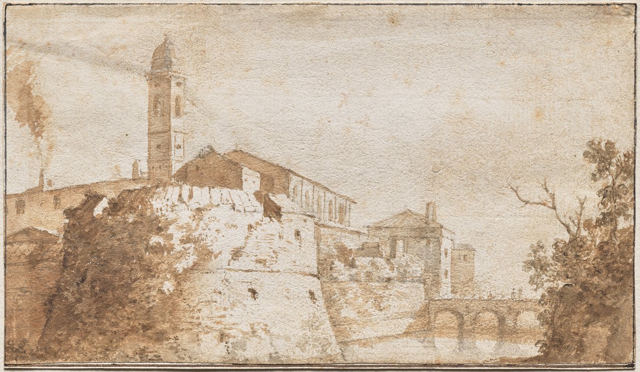 S. Maria Assunta Kilisesi ile Bracciano'dan Bir Görünüm by Bartholomeus Breenberg
