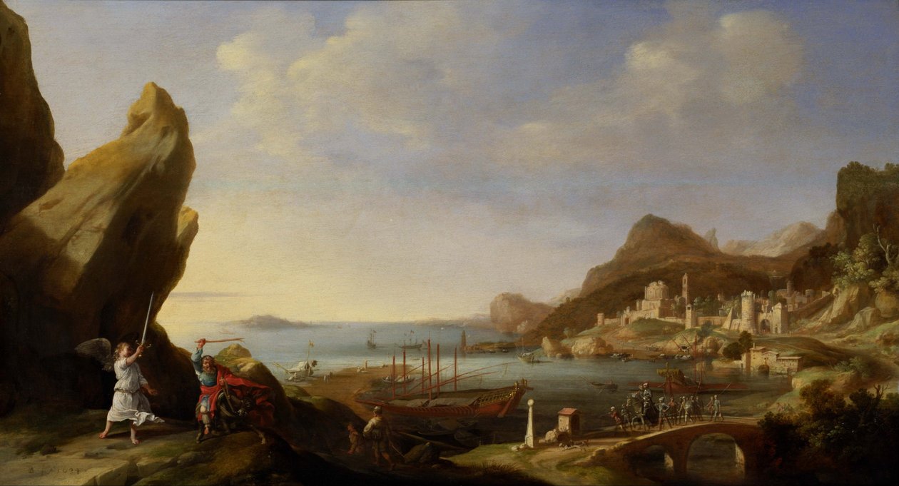 Balaam ve Eşek ile Sahil Manzarası by Bartholomeus Breenbergh