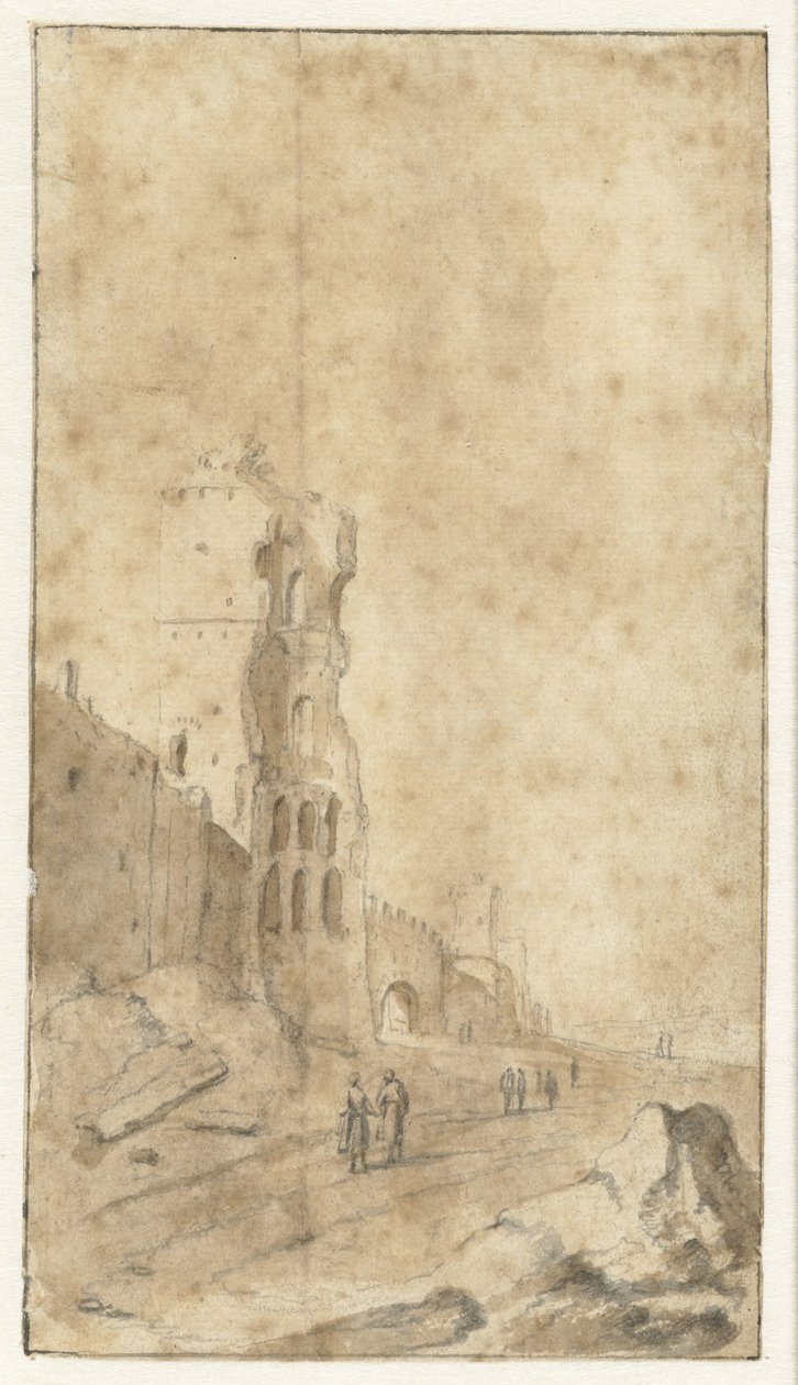 Porta San Paolo te Roma by Bartholomeus Breenbergh