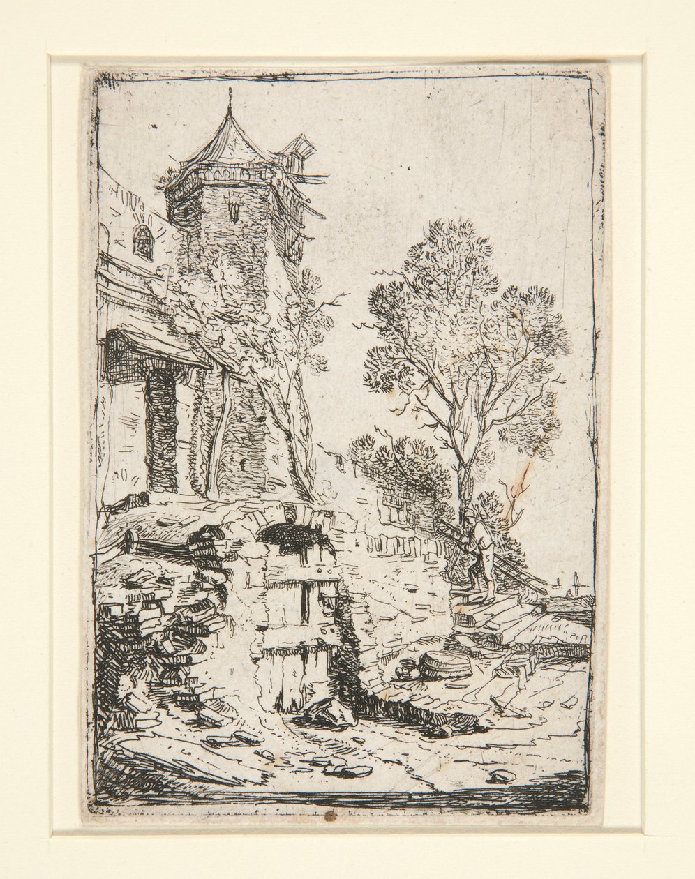 Altıgen kulenin yanındaki ev by Bartholomeus Breenbergh