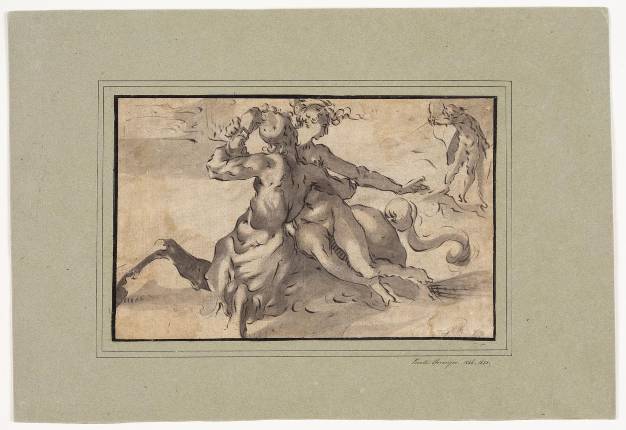 Herkül, Deianira ve Centauer Nessus by Bartholomeus Spranger