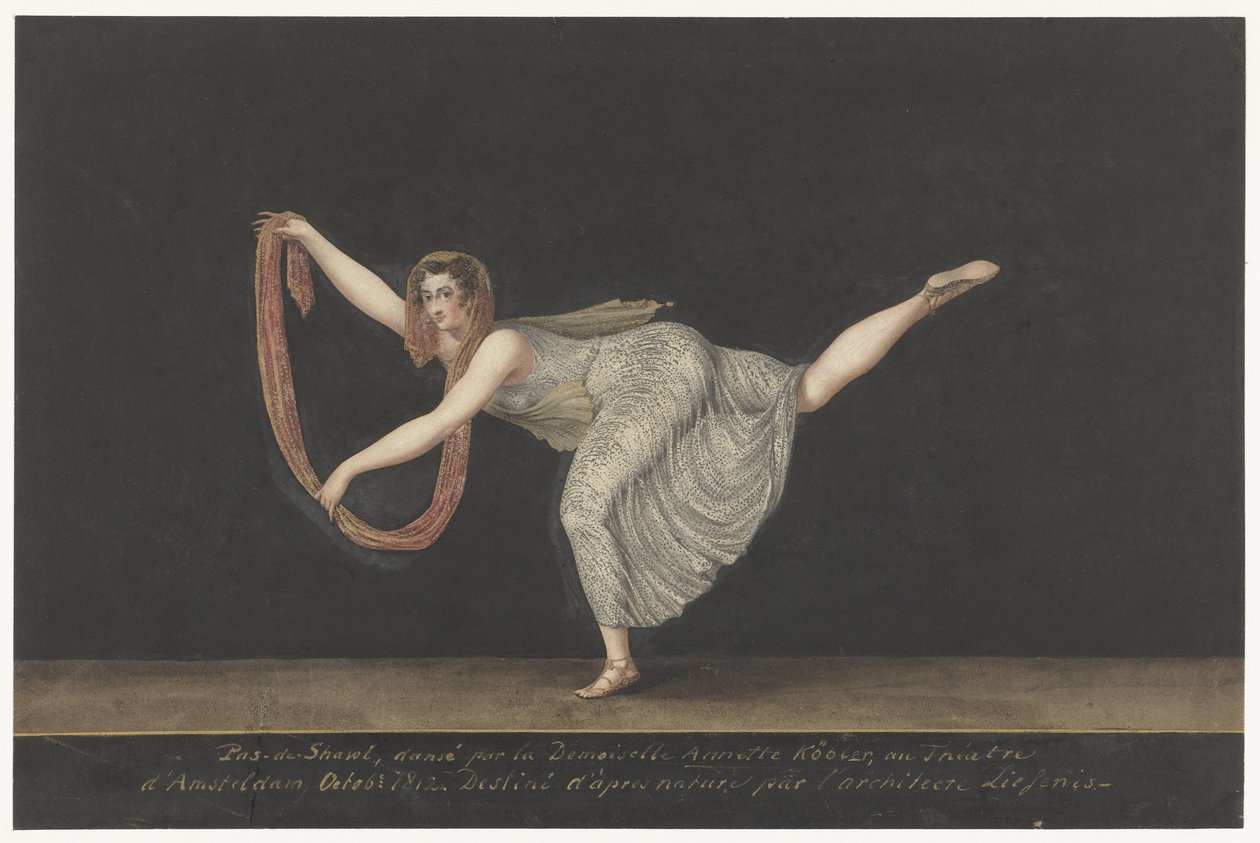 Dansçı Annette Köbler, şal sanatçısı by Bartholomeus Ziesenis