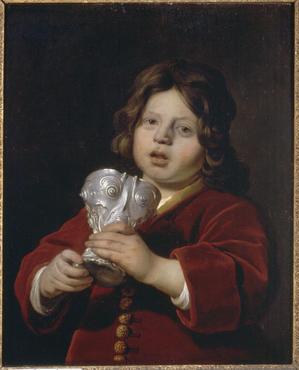Gümüş İçki Bardağı Tutan Bir Çocuk Portresi by Bartholomeus van der Helst