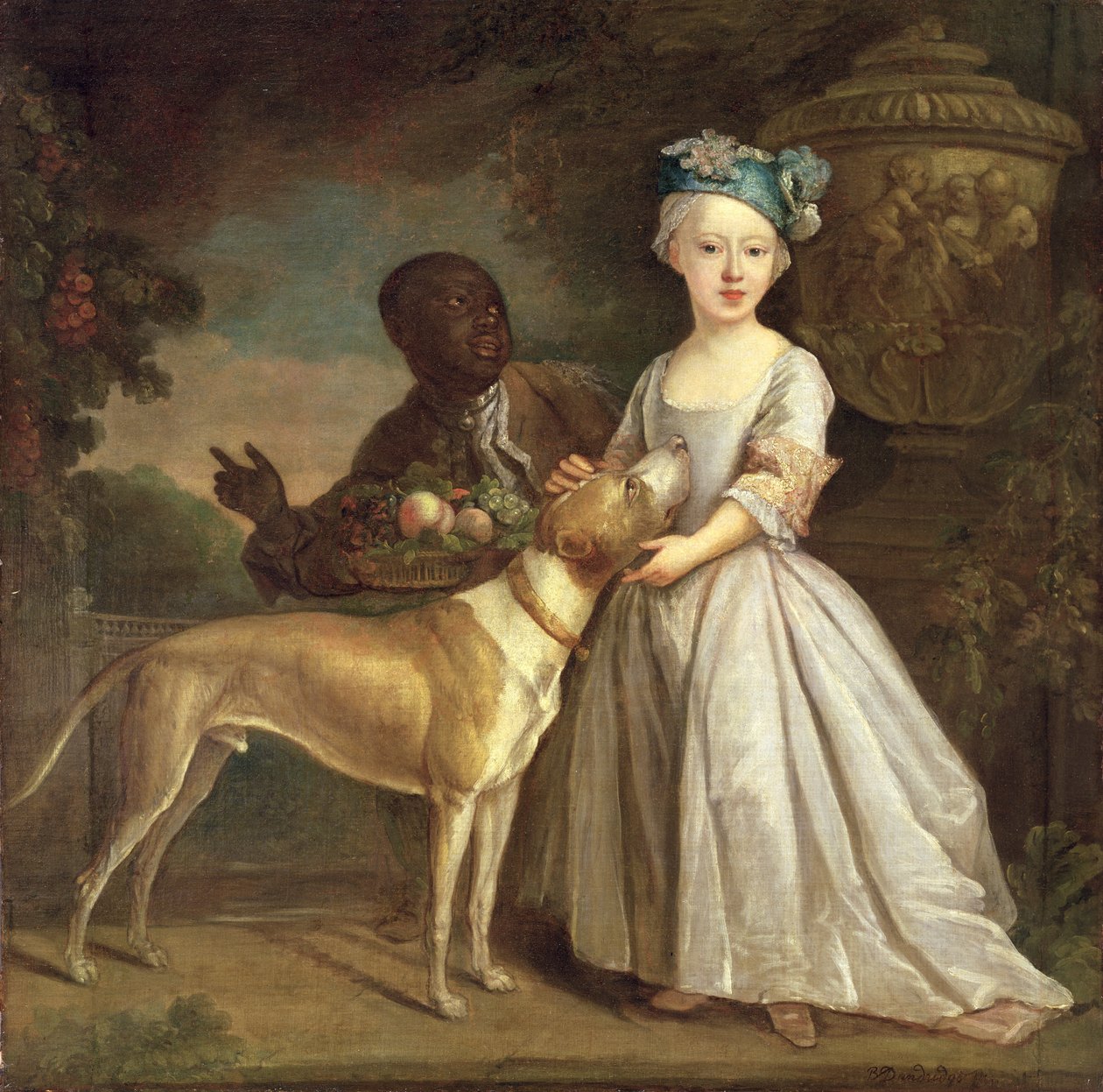 Köpekli ve Sayfalı Genç Bir Kız by Bartholomew Dandridge