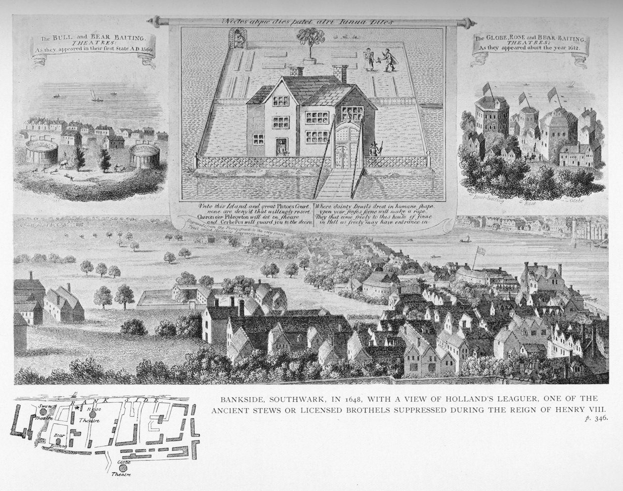 Bankside, Southwark, Londra, 1648, 1818 1904 by Bartholomew Howlett
