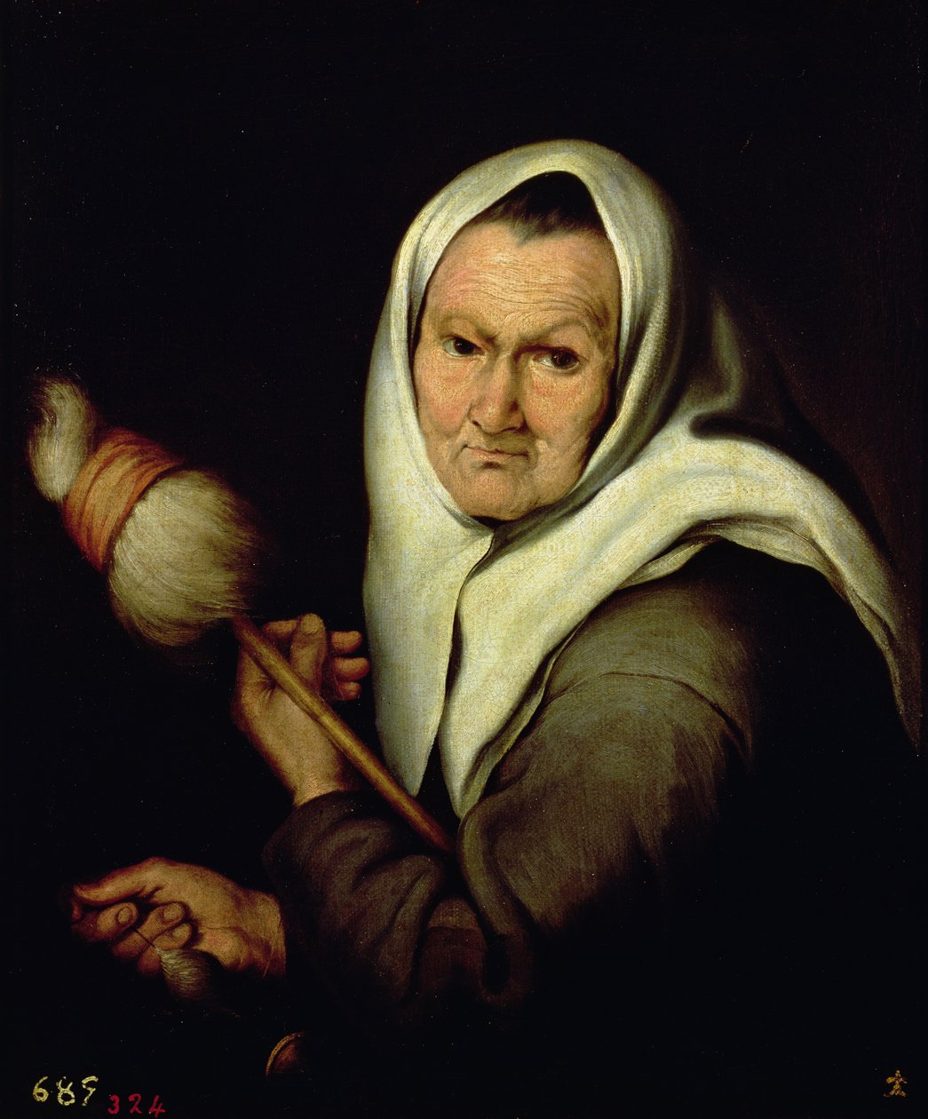 İplik Eden Yaşlı Bir Kadın by Bartolomé Esteban Murillo