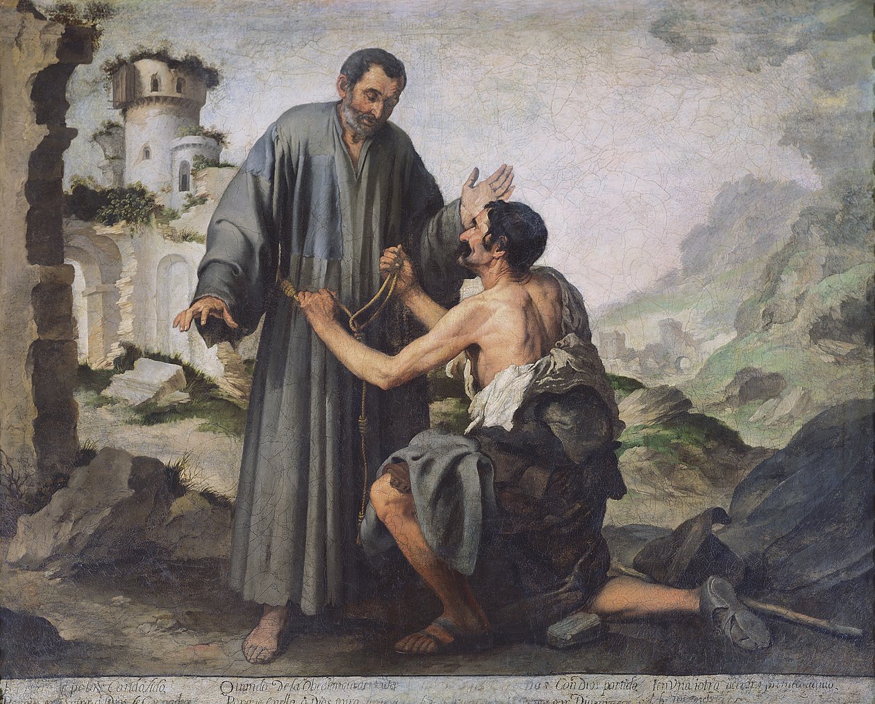 Fray Ginepero and the poor Man  by Bartolomé Esteban Murillo