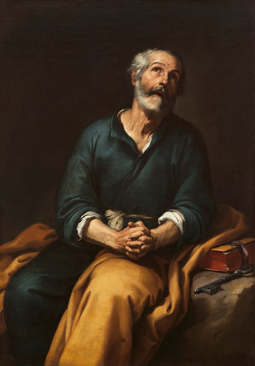 Aziz Peter gözyaşları içinde by Bartolomé Esteban Murillo